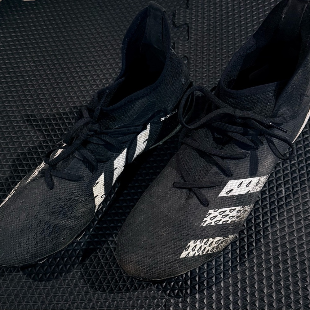 Adidas Black and White Predator Performance Cleats